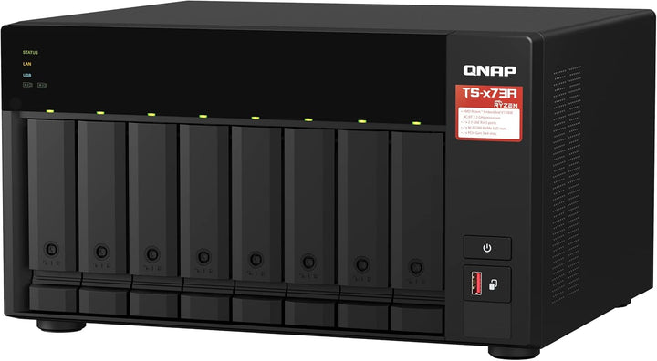 Qnap TS-873A-8G 8-Bay NAS, AMD Ryzen V1000 Series V1500B 4C/8T 2,2 GHz, One Size NAS Single 8-bay 8G