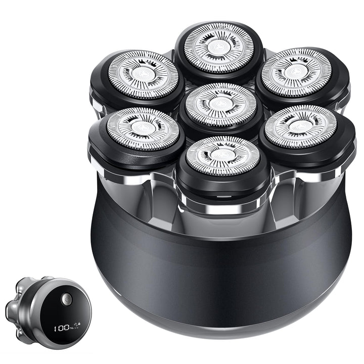 Glatzen Rasierer Herren Elektrisch, 7D Flexibler Detachable Glatzenrasierer, Magnetische Schwebender