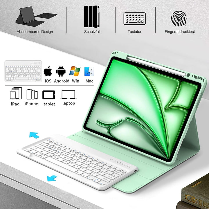Tastatur für iPad Air 13 M4 2026/M3/M2 2025/2024, Hülle mit Tastatur für iPad Pro 12.9 6/5/4/3 Gener