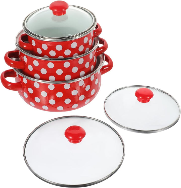 Didiseaon Emaille Topfset Mit Deckel Kleiner Kochtopf Suppentopf Milchtopf Stieltopf-sets Antihaft-t