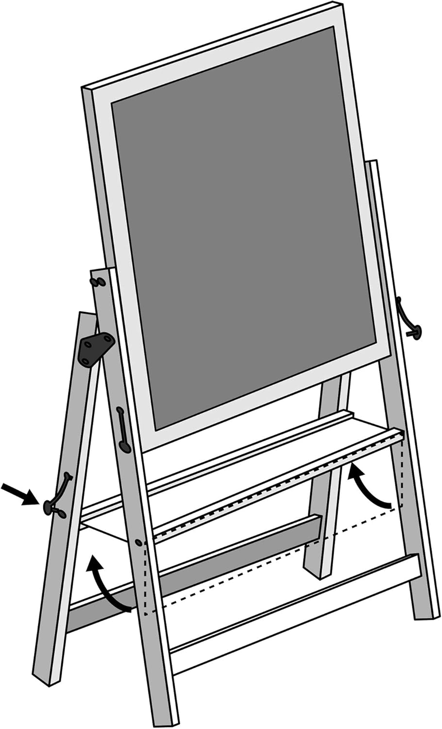 Eichhorn 100002578 - Magnettafel 35x56x87cm inkl. 10 Kreiden, 1 Schwamm, aus Buchenholz