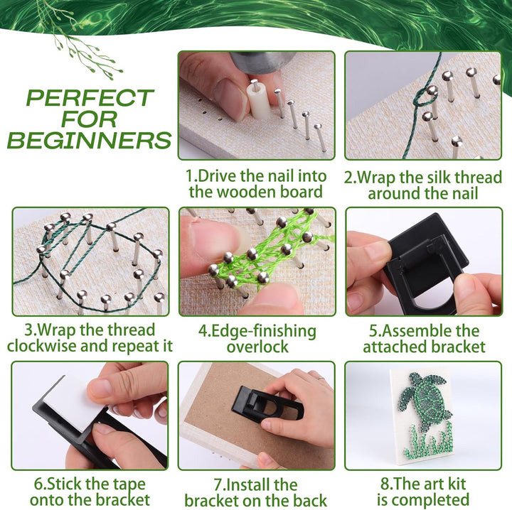 String Art Kit für Erwachsene, DIY Sea Turtle Craft Kit 3D Erwachsene Hobby Kits für Wanddekoration