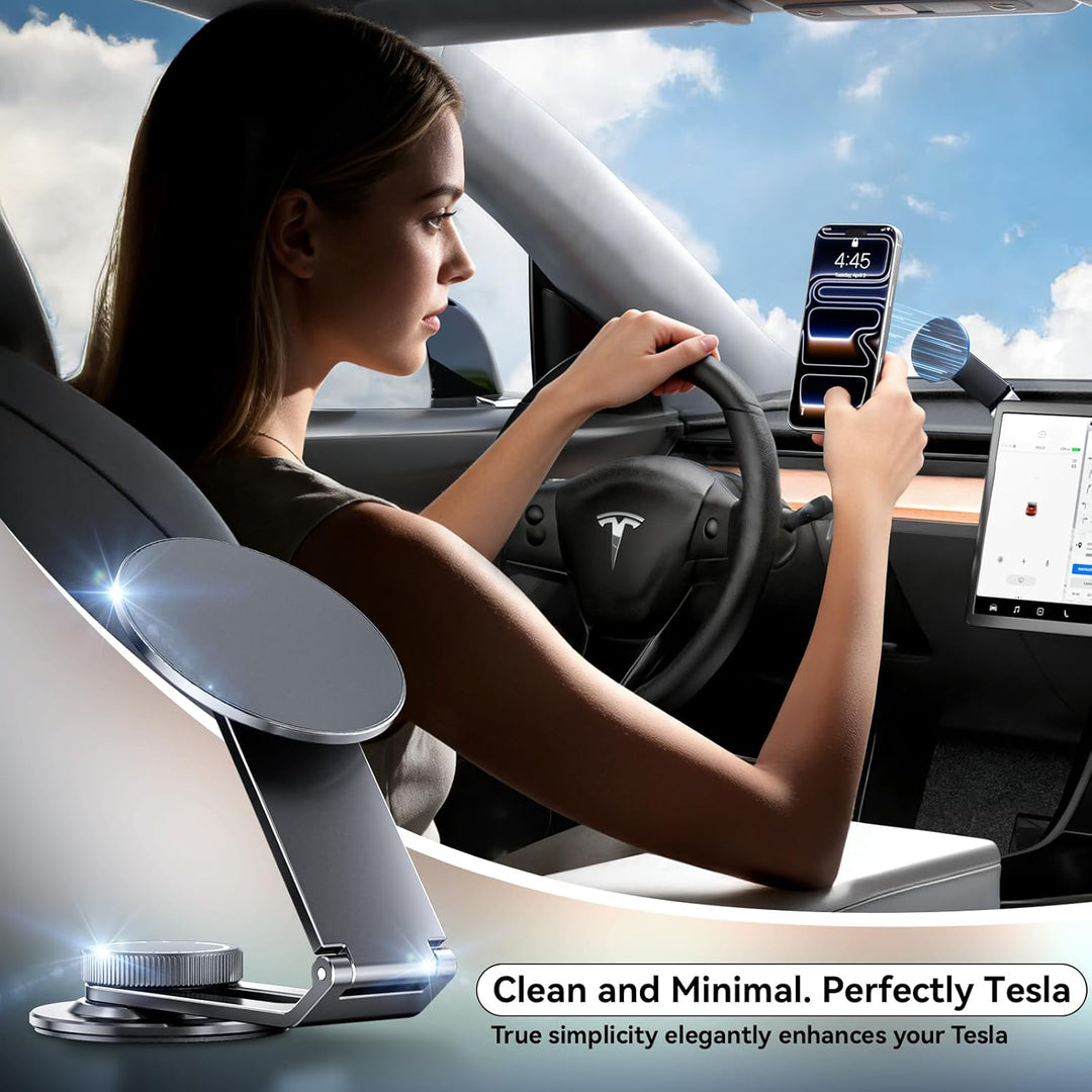 Handyhalterung Auto Magsafe für Tesla Model 3/Y, Faltbare Versteckte Auto Handyhalterung mit Starkem