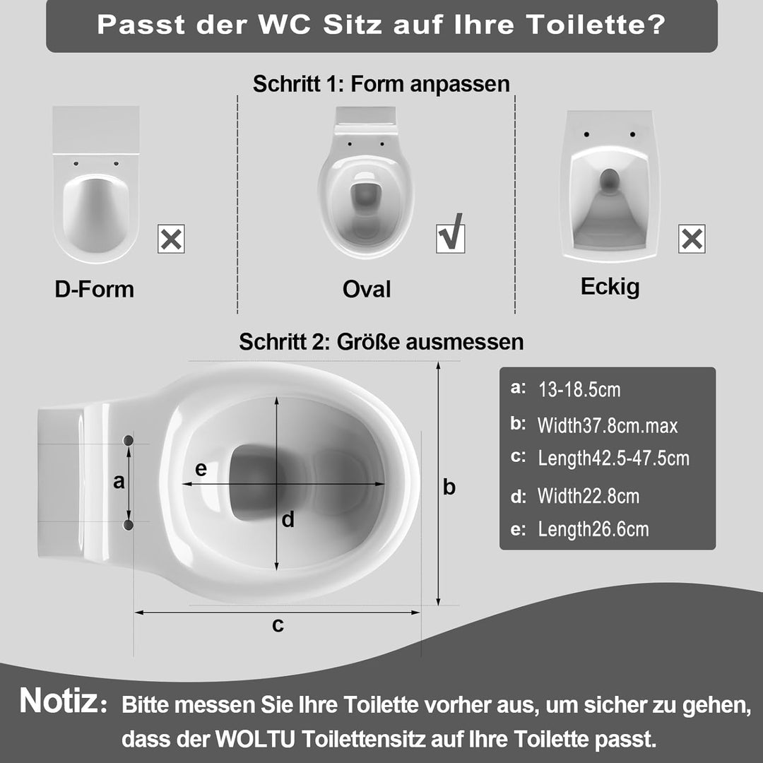 WOLTU Toilettendeckel mit Absenkautomatik, WC Sitz O Form MDF, Klodeckel mit Motiv, Klobrille Toilet