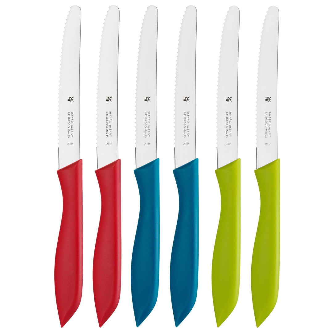 WMF Classic Line Frühstücksmesser Set 6-teilig, 23 cm, Brötchenmesser Wellenschliff, Brotzeitmesser,