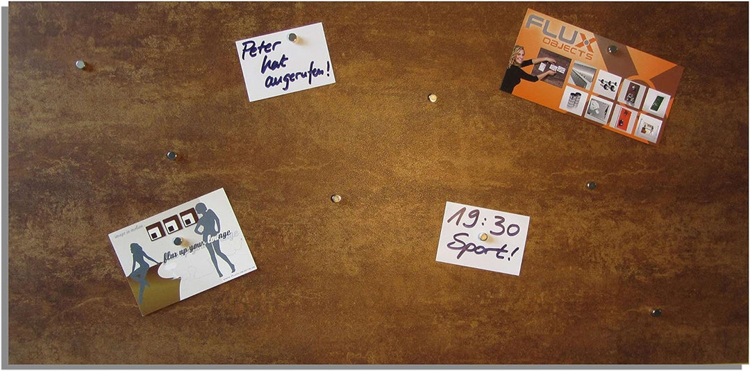 Magnet-Pinnwand in Rost-Optik, Memoboard, Magnettafel, magnetisch; inkl. 10 Haft-Magnete und einer G