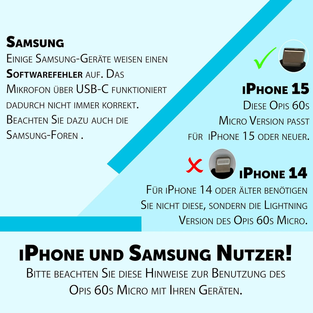 Opis 60s Micro - Retro Handyhörer für Android Smartphones, Tablets, Notebooks und Handys in der Form