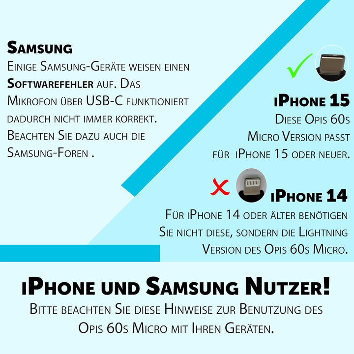 Opis 60s Micro - Retro Handyhörer für Android Smartphones, Tablets, Notebooks und Handys in der Form