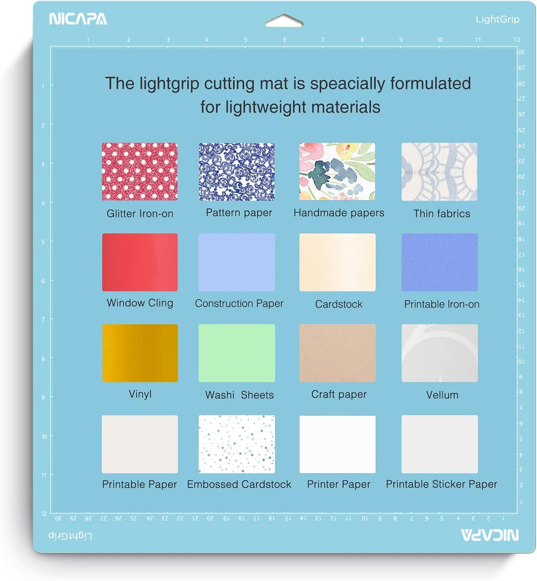NICAPA Schneidematte 12 x 12 Schneidematte für Cricut Maker 3/Explore 3 /Air2/Air One, 3 Stück 30,5x