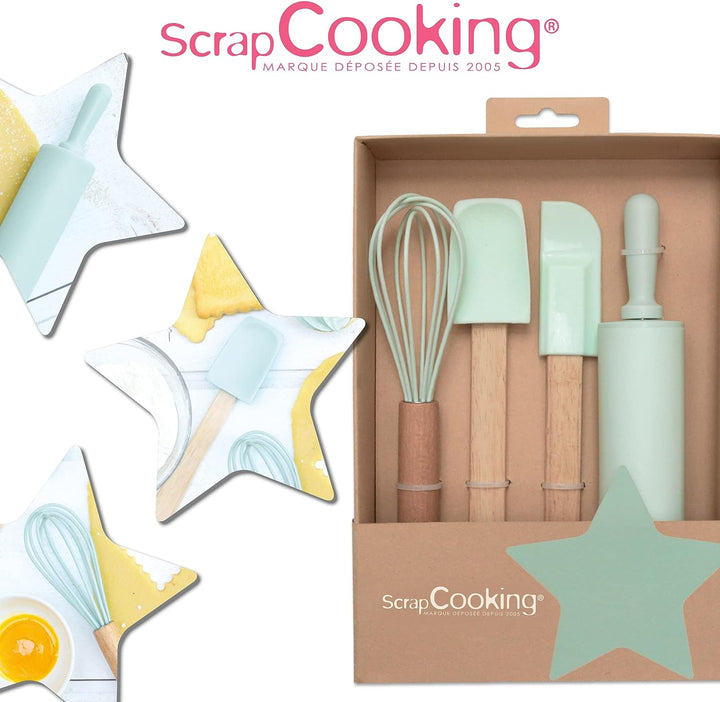 ScrapCooking - Backset für Kinder - Backen Zubehör für Kinder - Geschenkbox 4 Utensilien: Schneebese