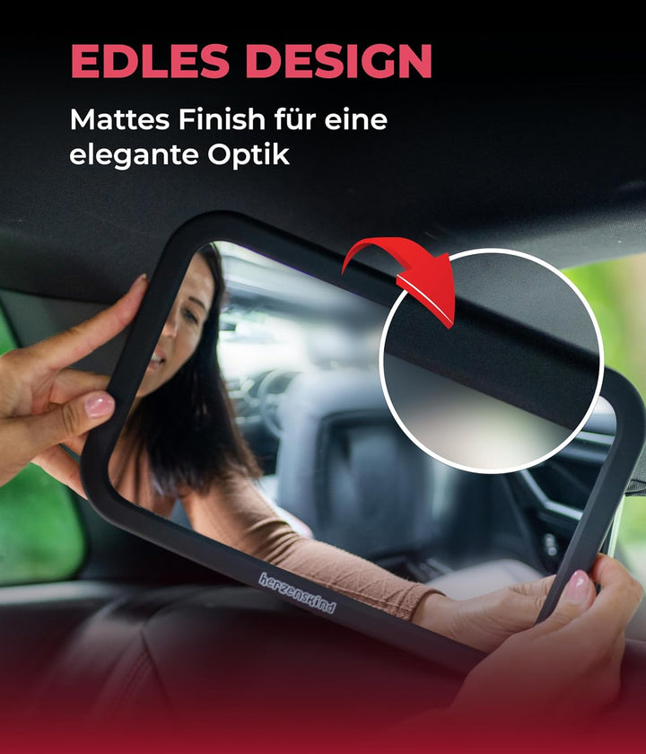 HerzensKind XXL Autospiegel für Babys im Rücksitz. 25% grösser für perfekte Übersicht. Rücksitzspieg