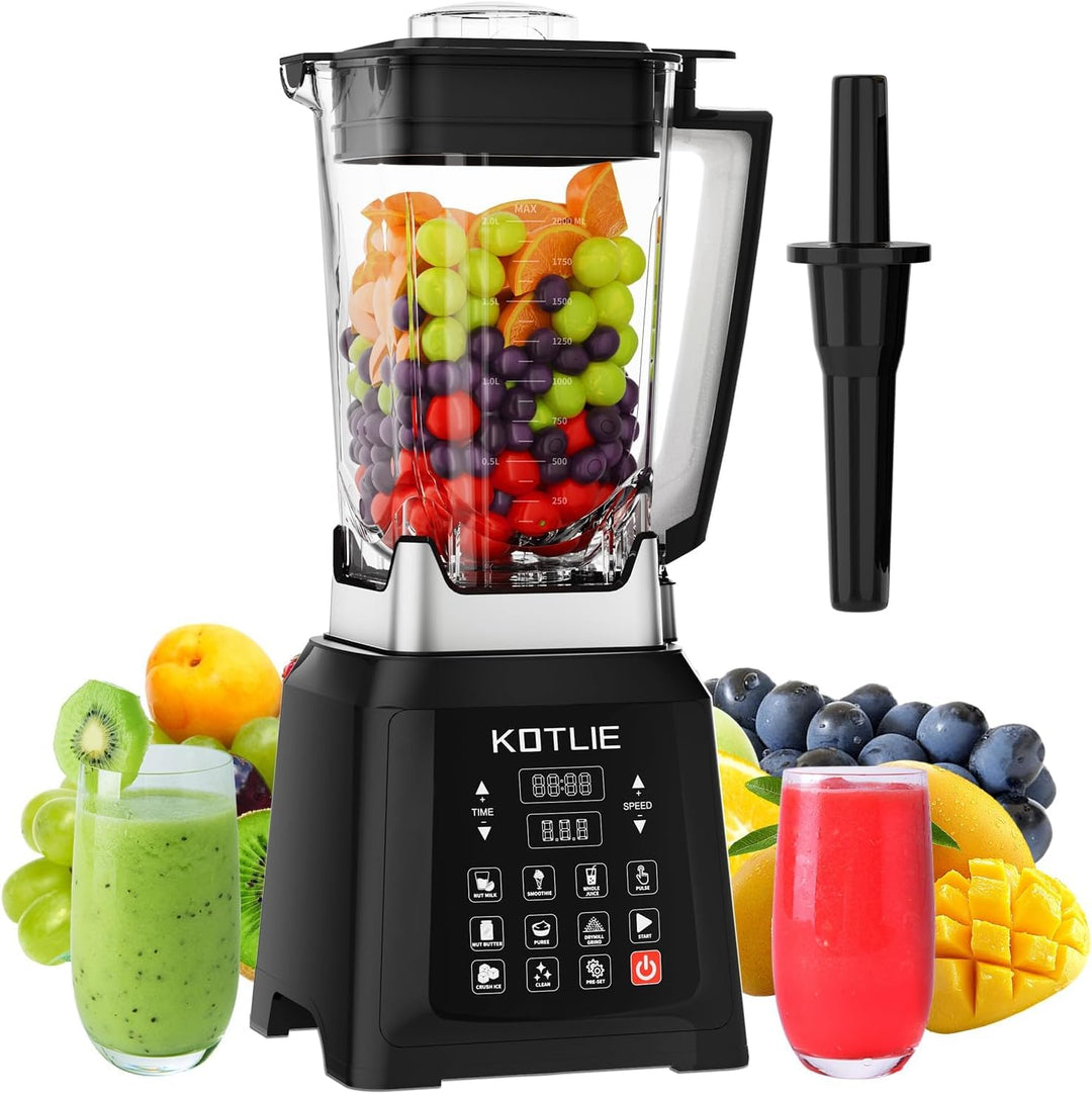 KOTLIE NY-8088EJA Tisch-Haushaltsmixer, 2L-Grossraumbehälter, 7 Lebensmittel-Funktionen, mit Selbstr