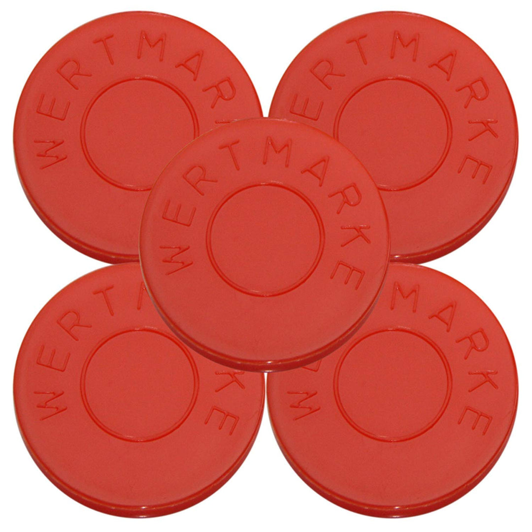 500 Pfandmarken Wertmarken Durchmesser 30mm Farbe Orange mit beidseitiger Aufschrift"Wertmarke" - Ev