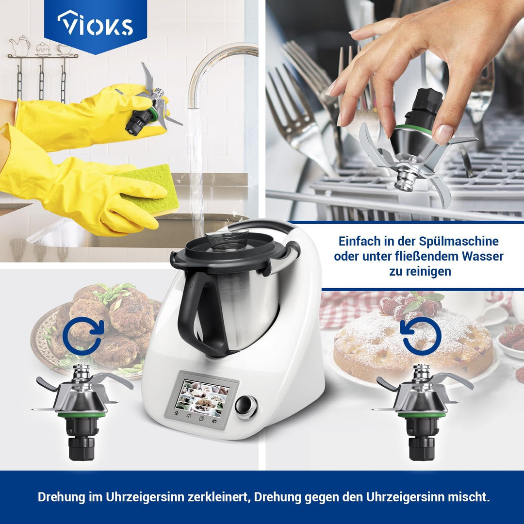 VIOKS Thеrmomix TM5 Ersatzmesser aus Edelstahl SUS420 Ersatz für Vоrwerk Thеrmomix TM5 Messer - Vоrw