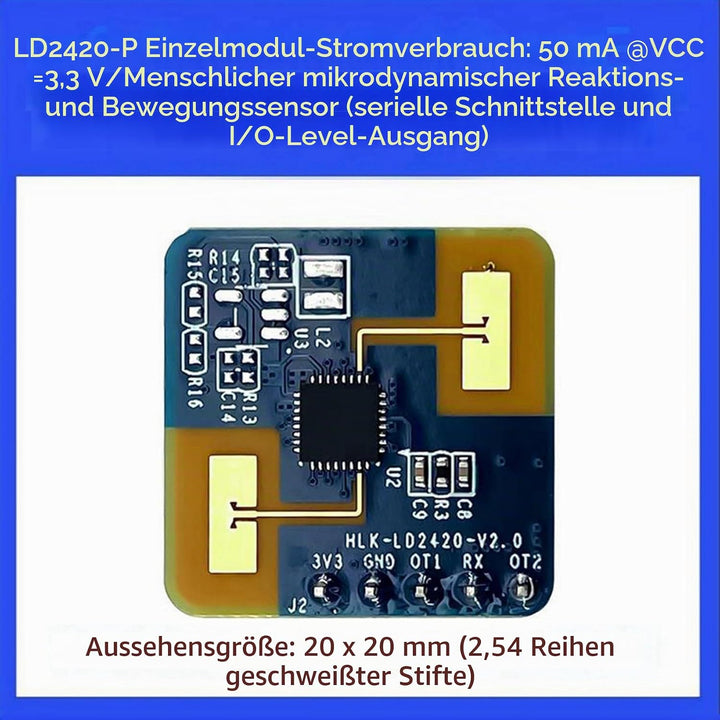 2X 24G mmWave LD2420 Radarsensor-Bewegungserkennungsmodul für Menschliche Anwesenheit
