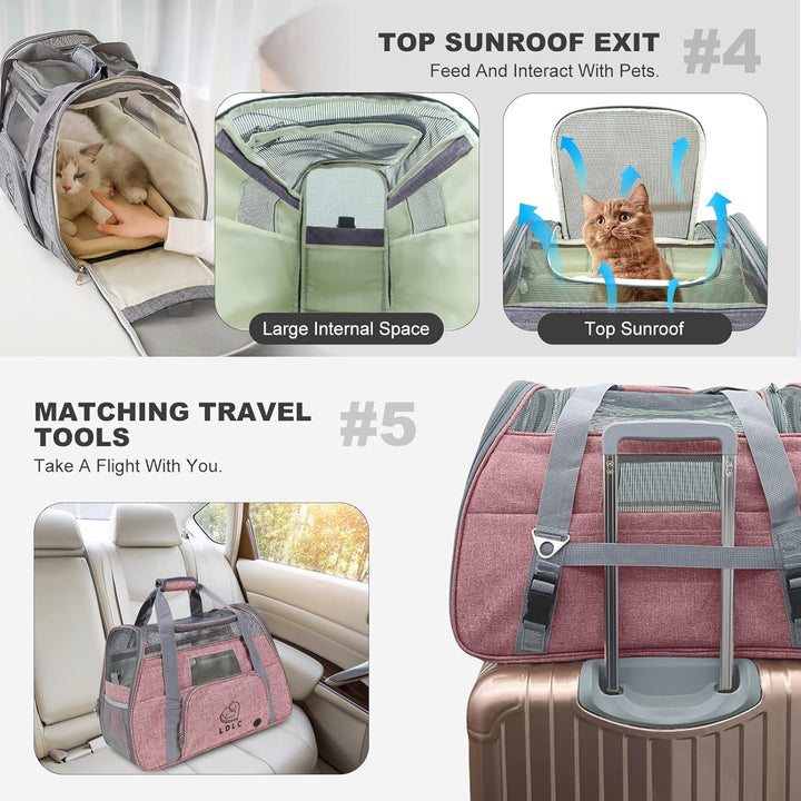 PETCUTE Hundetransportbox,Atmungsaktive Katzen Tragetasche Katze transportbox Tragetaschen mit Weich