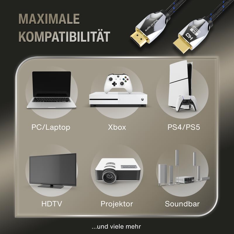 audio pirates PREMIUM COLLECTION HDMI 2.1 Kabel | zertifiziert | 48Gbit/s Ultra High Speed HDMI-Kabe