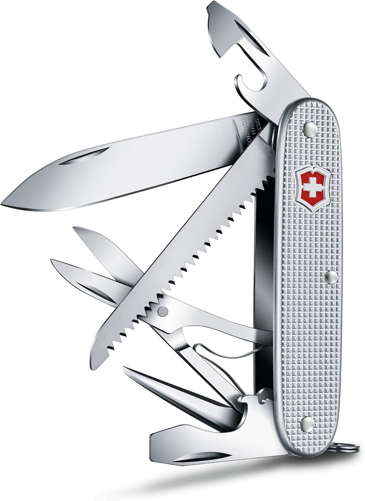 Victorinox, Taschenmesser, Farmer X Alox, 93 mm, silber (10 Funktionen, Klinge, Schraubendreher 3 mm