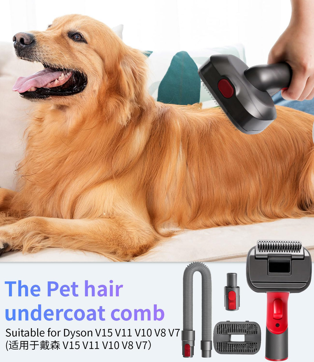 Haustier Staubsaugeraufsatz, 2 in 1 Hundehaar für Dyson Staubsaugerbürste Kompatibel, mit Dyson Gen5