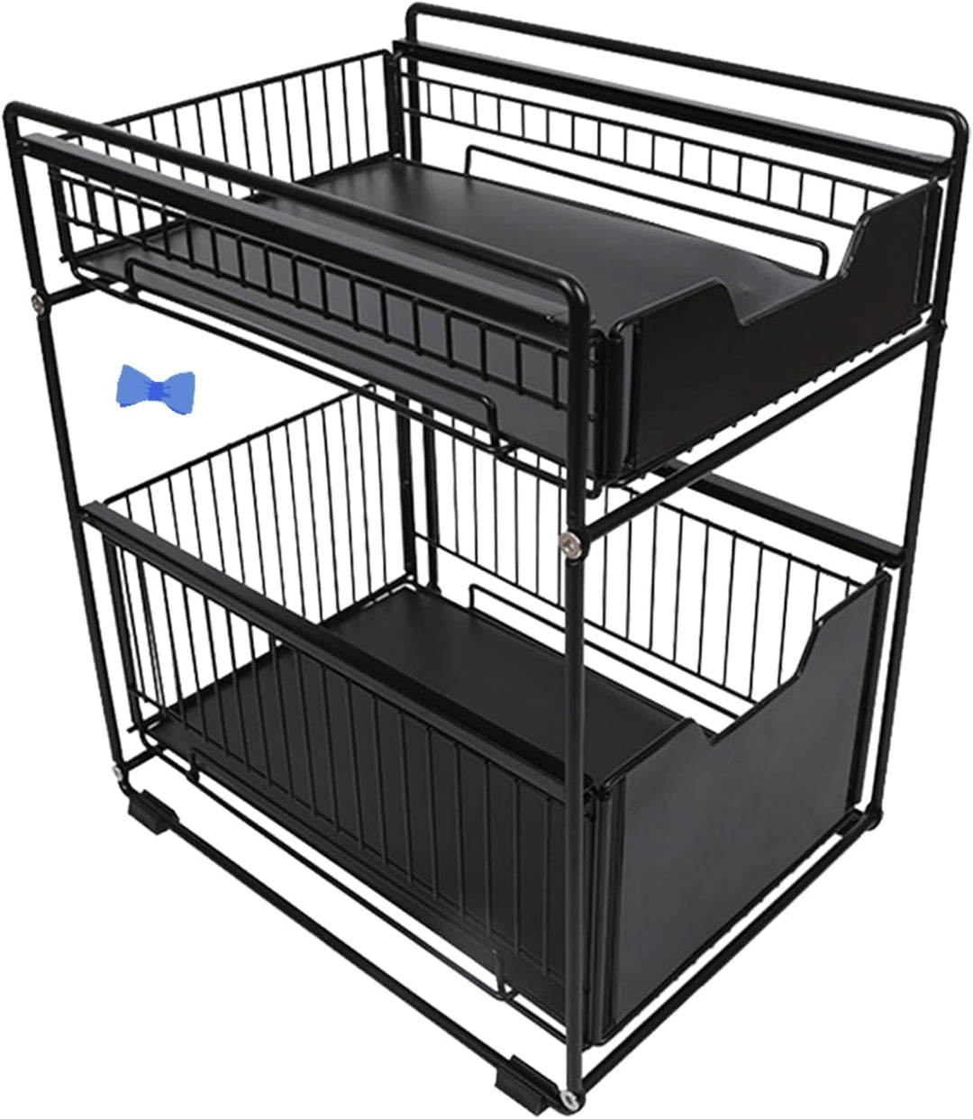 HUOLE Küchenorganizer mit 2 ausziehbaren Schubladen, 2 verschiebbaren Körben, stapelbar, für Aufbewa