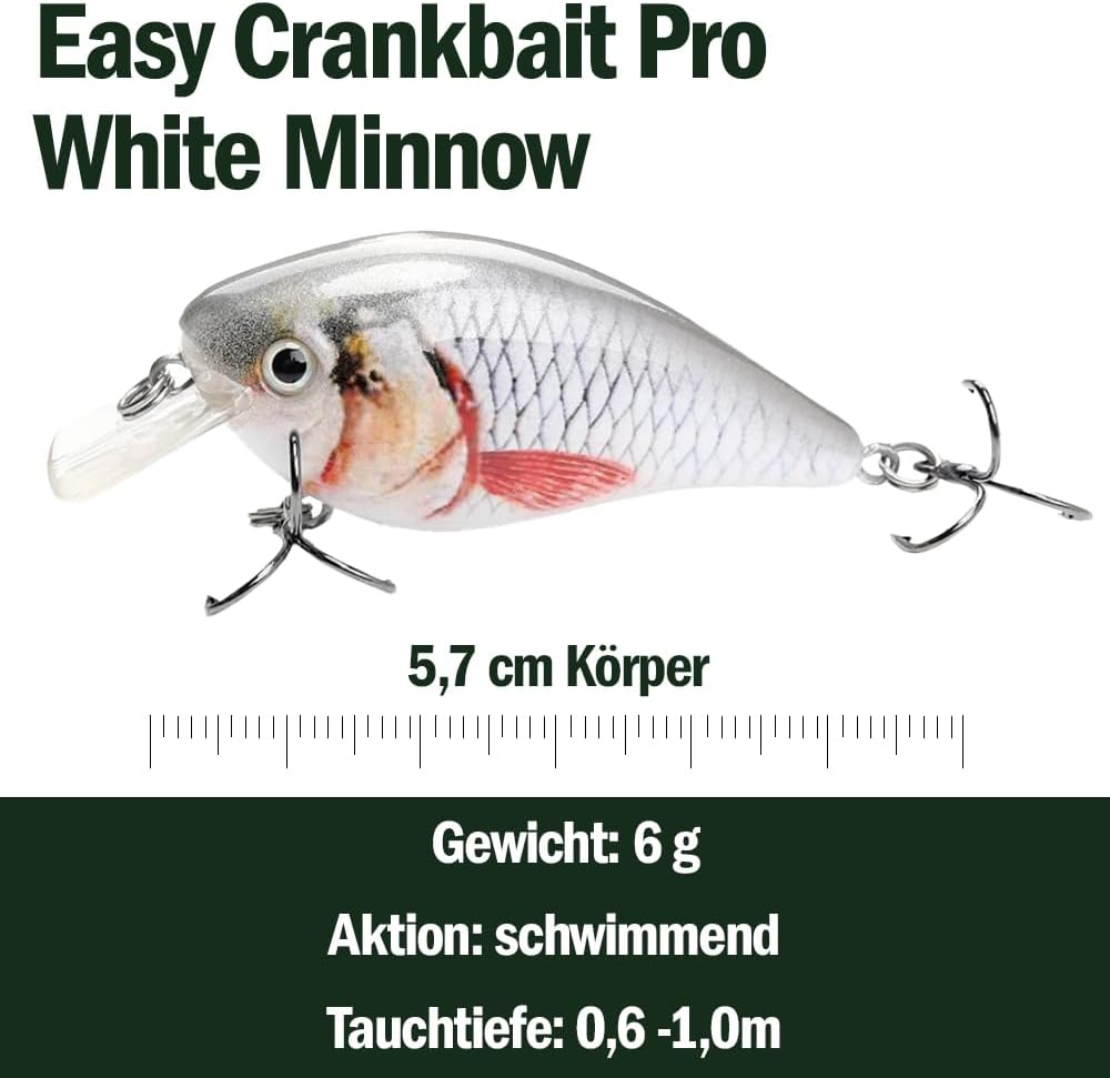 Crankbait 5er Set für Barsch, Hecht & Zander, 6g I 5,7cm schwimmend, Kunstköder Set für Spinnfischen