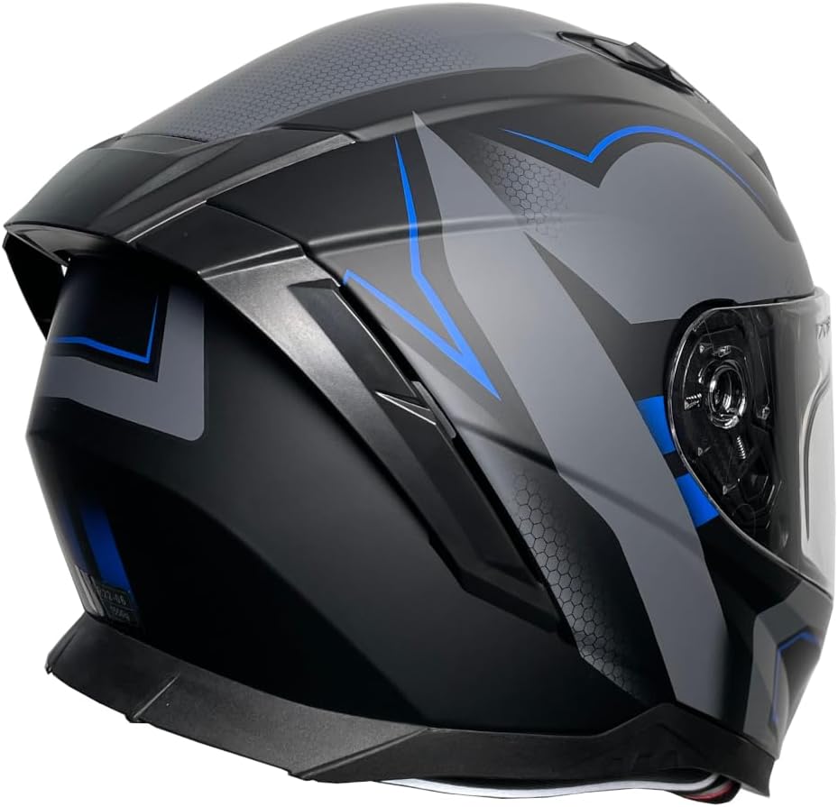 Rallox Helmets Integralhelm 510-3 schwarz/blau RALLOX Motorrad Roller Sturz Helm (XS, S, M, L, XL) G