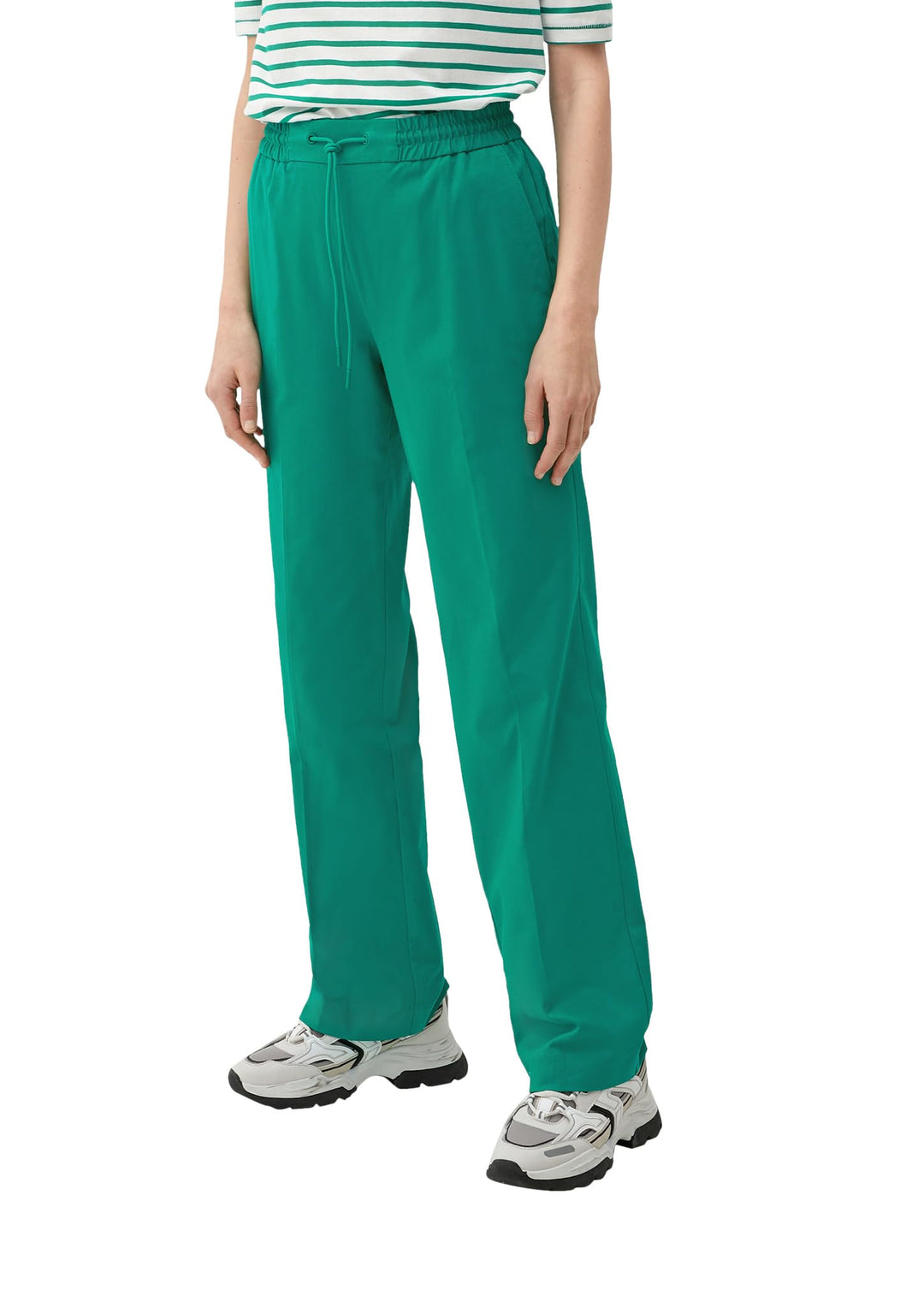 s.Oliver Damen Hose lang, Loose Fit 36 Grün, 36 Grün