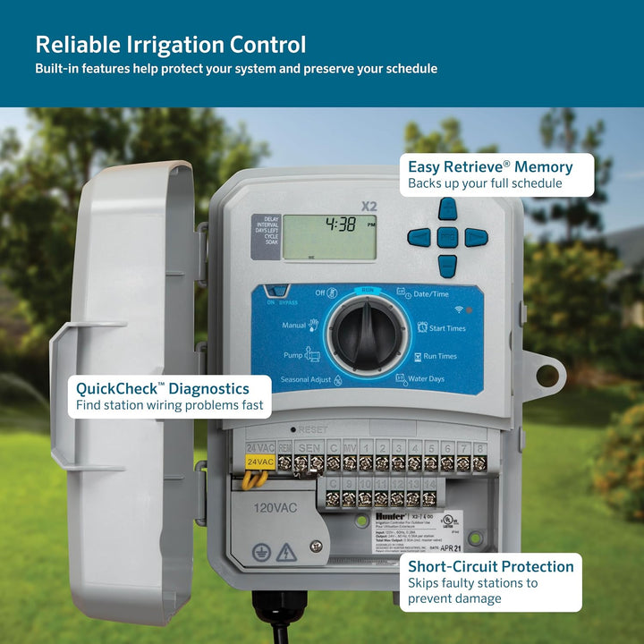Hunter Industries Hydrawise X2 4-Stationen Bewässerungsregler für den Aussenbereich (X2-400), 4-Stat