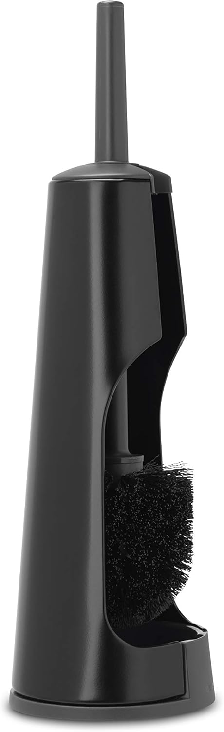 Brabantia 108587 WC-Garnitur und Bürste, Plastik, matt schwarz, 30 x 20 x 10 cm Matt Black Toiletten
