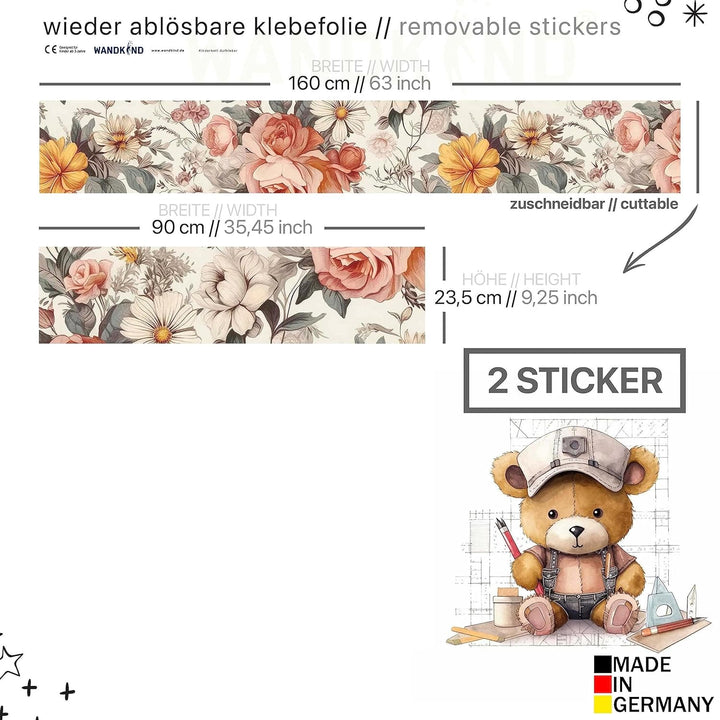 WANDKIND Aufkleber für IKEA KURA Kinderbett Hochbett Klebefolie Möbelfolie Sticker Kinderzimmer Blum
