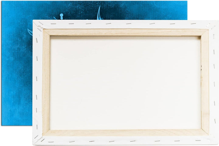 deyoli Zeichnung eines Koi Karpfen Format 80x60 Effekt: Monocrome Blau als Leinwandbild, Motiv ferti