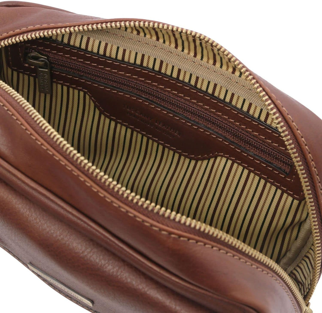 Tuscany Leather Ivan Handgelenktasche/Herrentasche aus Leder Braun, Braun