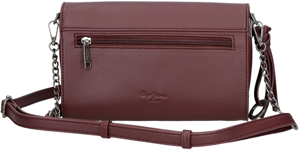 Pepe Jeans Mara Freizeitrucksack Schwarz Umhängetasche mit Überschlag Bordeaux, Umhängetasche mit Üb