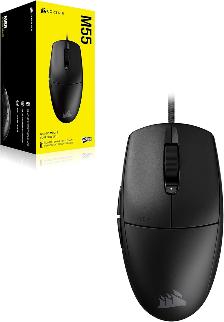 Corsair M55 Leichte FPS-Gaming-Maus mit Kabel – 16.000 DPI – Sechs Programmierbare Schaltflächen – T
