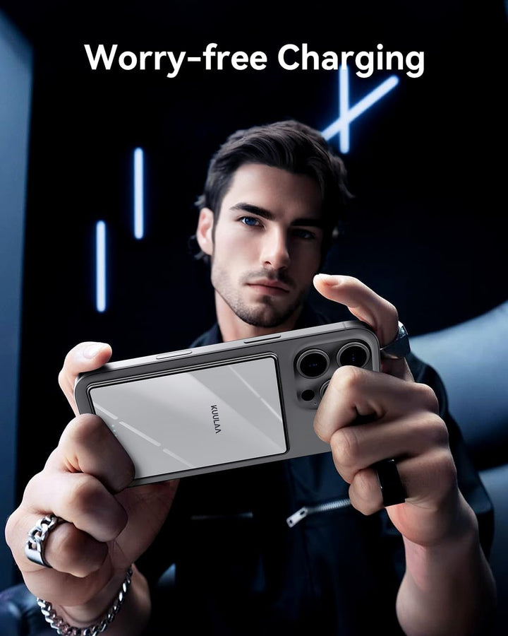 Power Bank Ultra Slim,MagSafe PowerBank 5000mAh 6.9mm,PD20W Kleine Powerbank Magnetische Wireless Ex