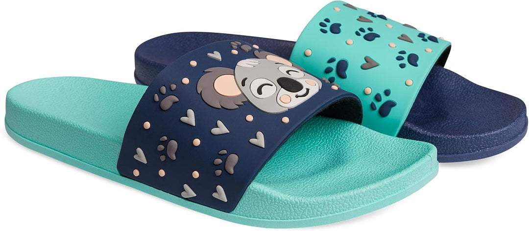 Dedoles Badeschuhe & Hausschuhe Damen Herren & Kinder Badesandalen lustige Designs Bücher Kaffee Par