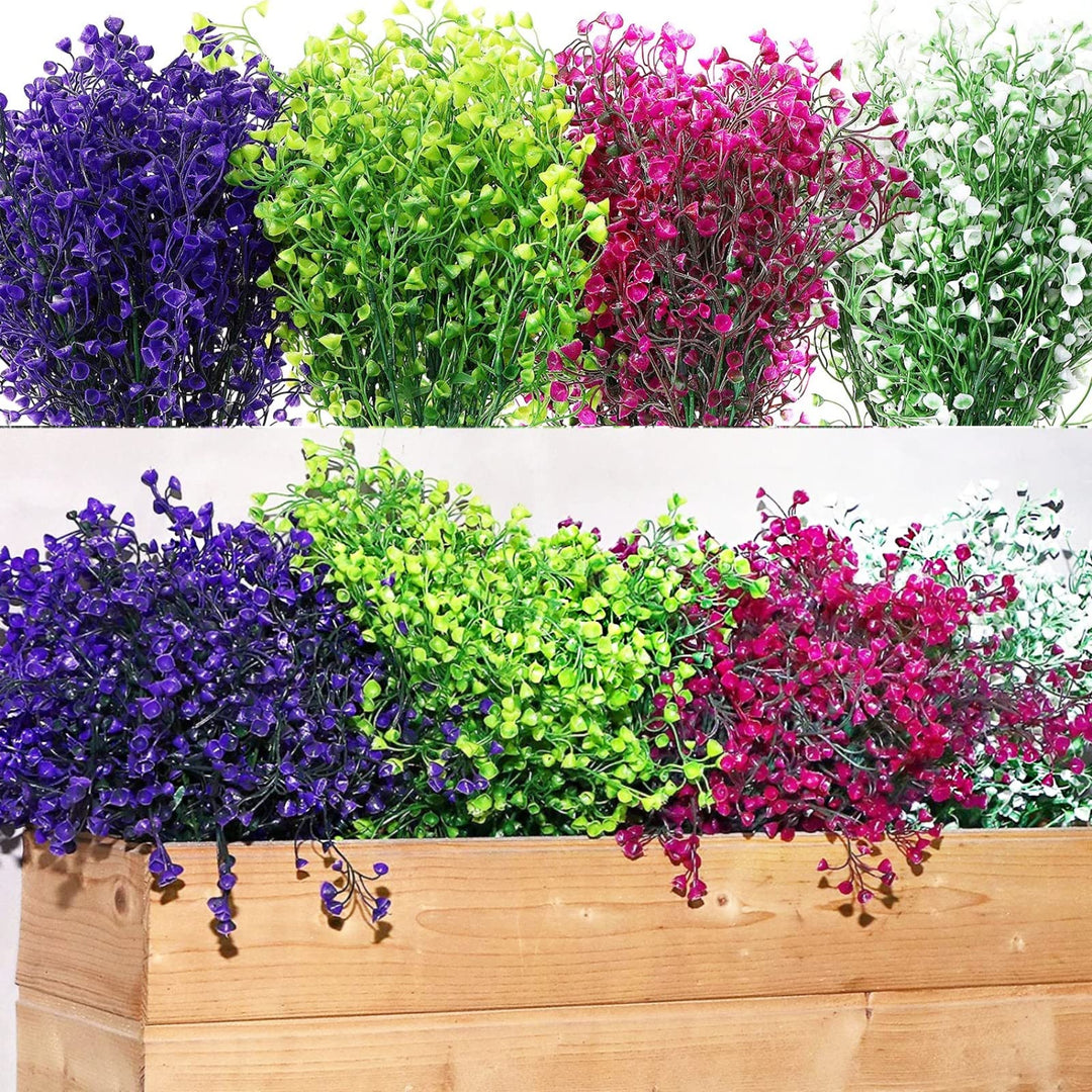 WILLBOND Kunstblumen für den Aussenbereich, UV-beständig, dekorative künstliche Sträucher, Büsche fü