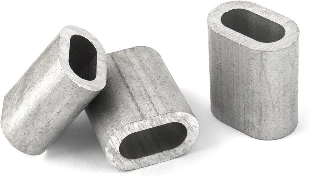 100 x PRESSKLEMME FÜR SEIL 3mm Aluminium Drahtseilklemme Stahlseil Seil Draht Stahl Drahtseil #04 -