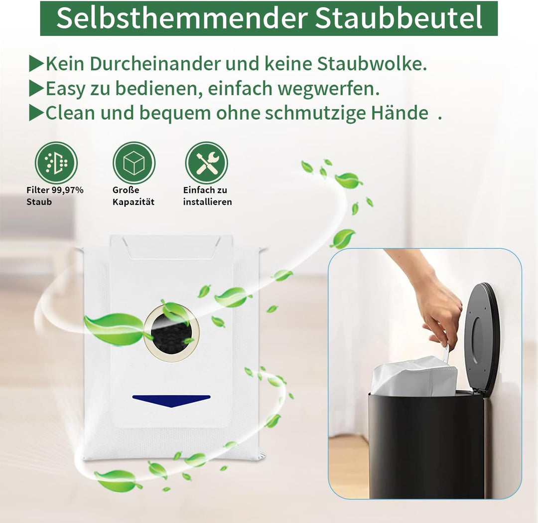 14 Stück Zubehörset für ECOVACS DEEBOT T30 Omni / T30 PRO Omni, 4 Wischtücher,10 Staubbeutel