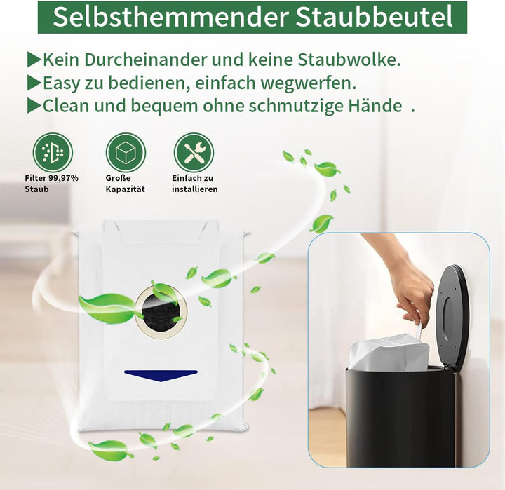 14 Stück Zubehörset für ECOVACS DEEBOT T30 Omni / T30 PRO Omni, 4 Wischtücher,10 Staubbeutel