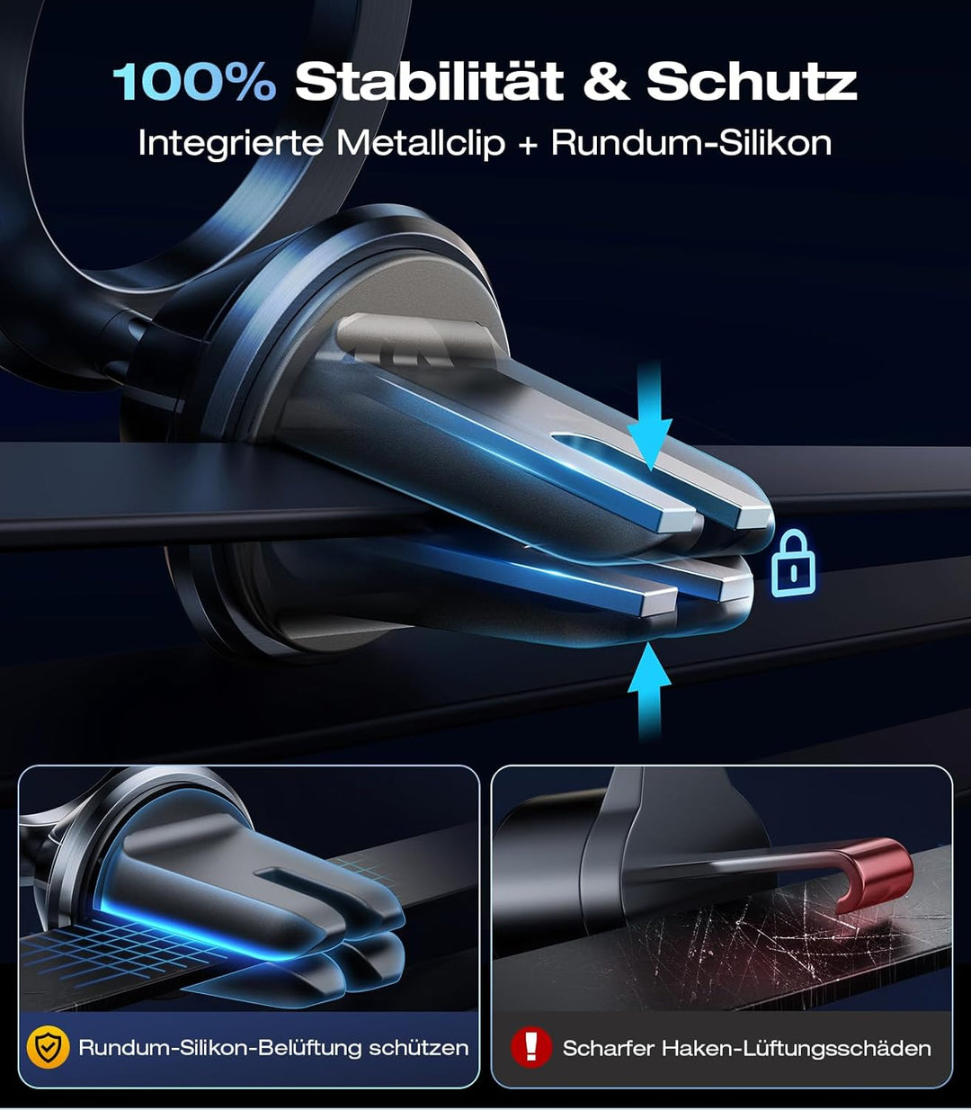 VICSEED Vollmetall Handyhalterung Auto Magnet für Mgasafe Autohalterung [20xN55 Stärkste Magneten] L