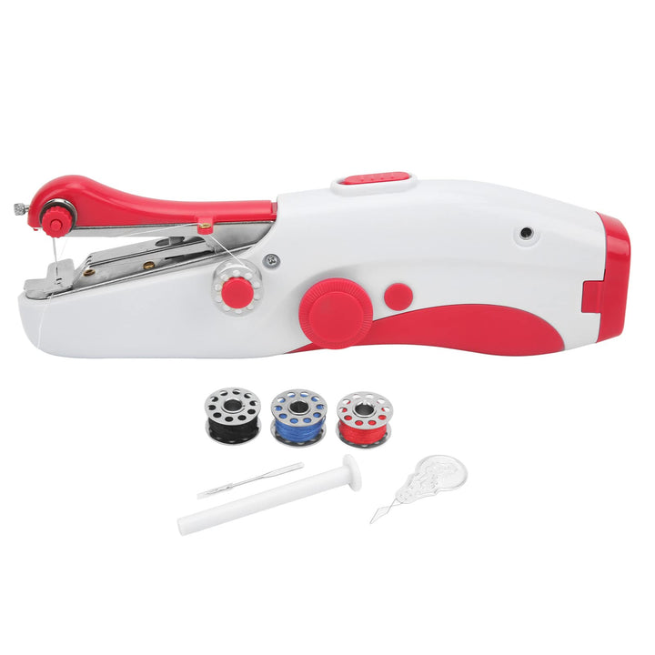 BORDSTRACT Handnähmaschine, tragbare Mini Kleine elektrische Doppelnadel Heimwerker-Ledernähmaschine