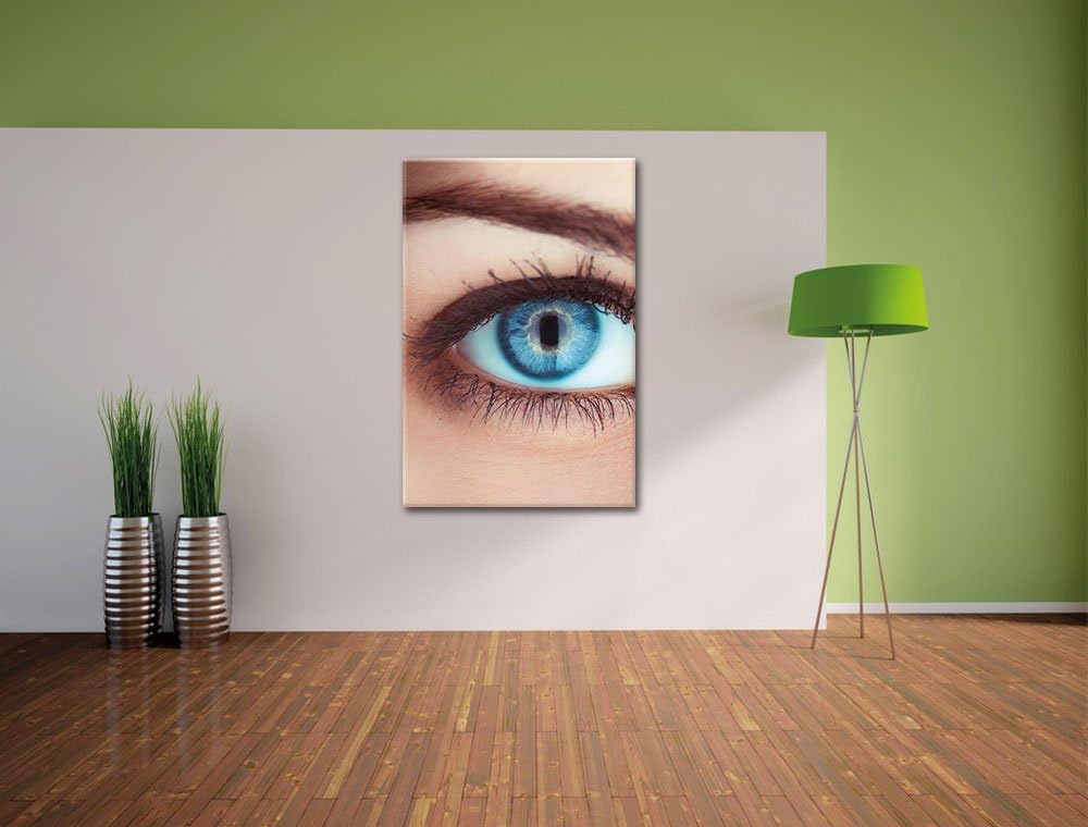 Auge einer Frau, Format: 100x70 auf Leinwand, XXL riesige Bilder fertig gerahmt mit Keilrahmen, Kuns