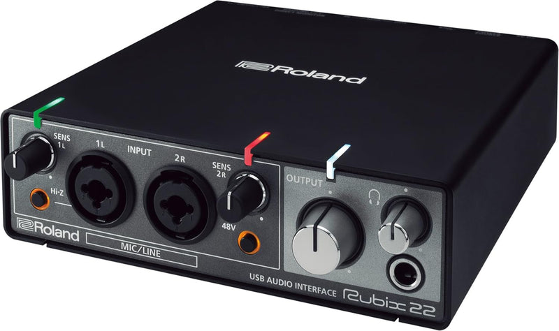 Roland RUBIX22 hochauflösendes Interface mit je 2 Ein-/Ausgängen, Hi-Res Interface für Mac, PC und I