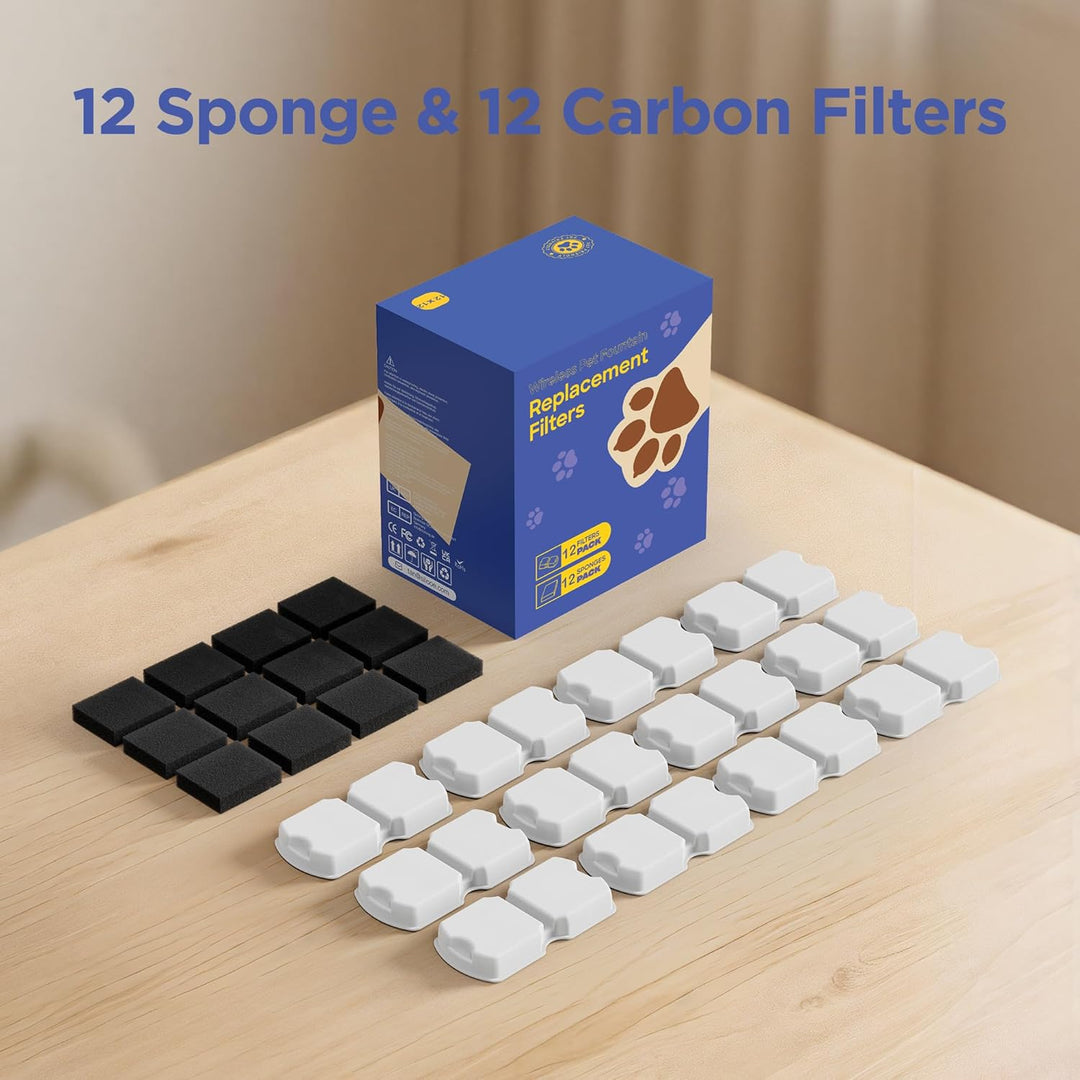 IHOUONE Filter Katzenbrunnen für Katze: 24 Filters Katzenbrunnen - 12 Kohlefilters katzentrinkbrunne