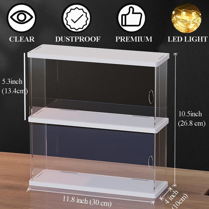Joody Vitrine aus Acryl, 2 Ebenen, Plexiglas-Box, Vitrine mit Tür für Pop-Figur, Minifigur, Sammelsp