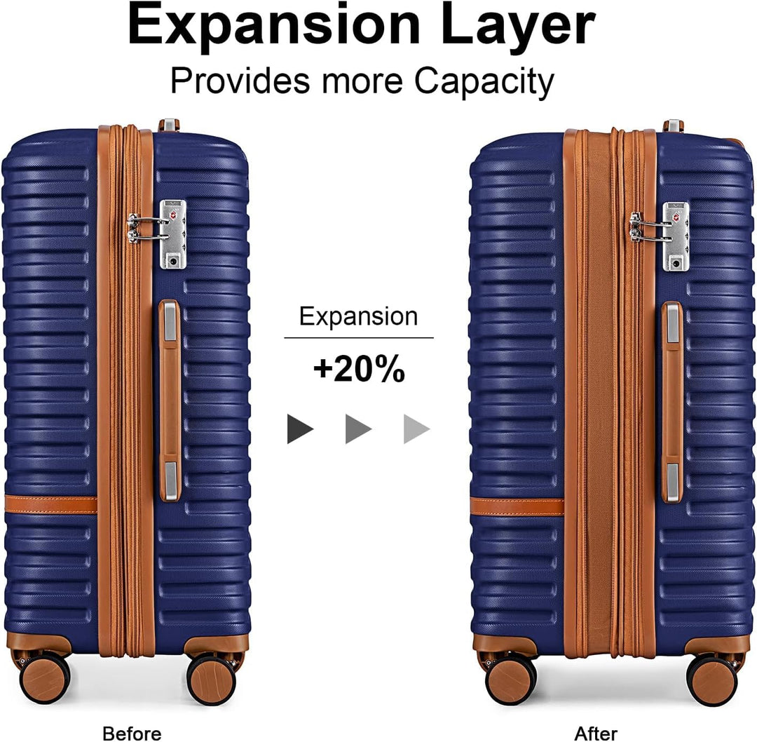 Joyway Koffer Reisekoffer von ABS Hartschalen Erweiterbar Trolley Kofferset mit TSA Schloss und 4 Ro