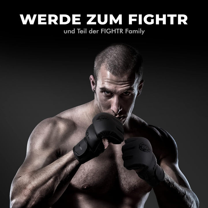 FIGHTR® Profi MMA Handschuhe für Grappling Sparring Training, Kickboxen Kampfsport Muay Thai Boxsack
