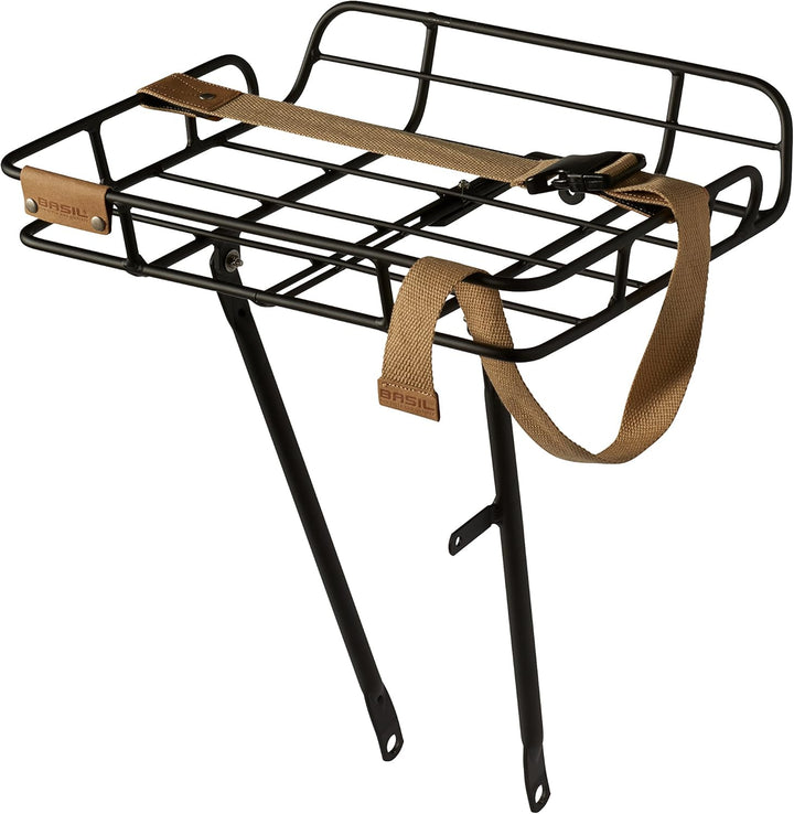 Basil Unisex – Erwachsene Portland Vorderradgepäckträger, Matt Black, One Size Single, Single