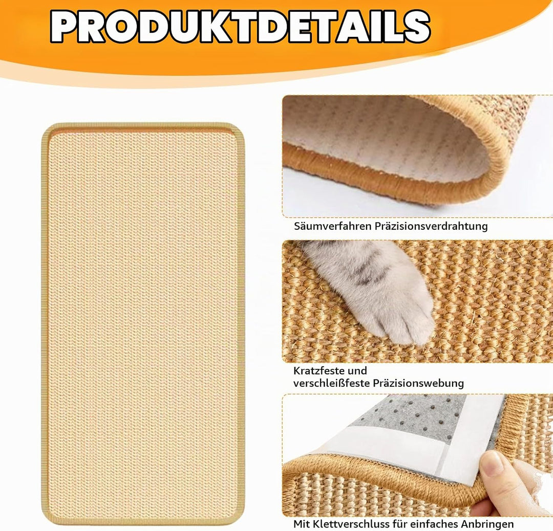 Kratzmatte für Kaninchen, 2 Stück 30×60cm Kratzmatte Kaninchen Kratzteppich Katze Kratzbrett Wand Ha